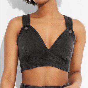 WILD FABLE Black cropped Denim vest